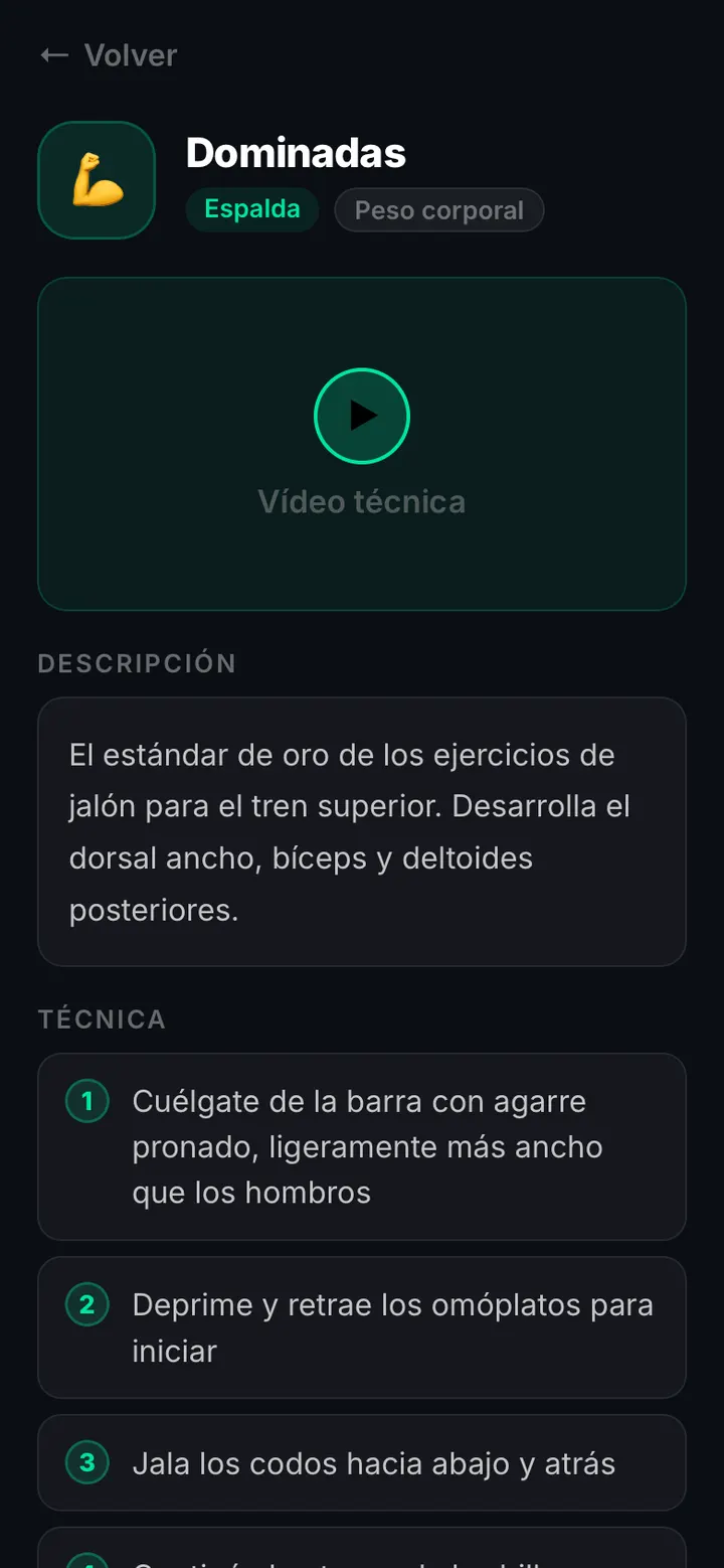 Catálogo de ejercicios