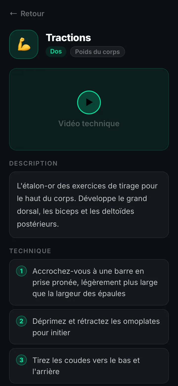Bibliothèque d'exercices