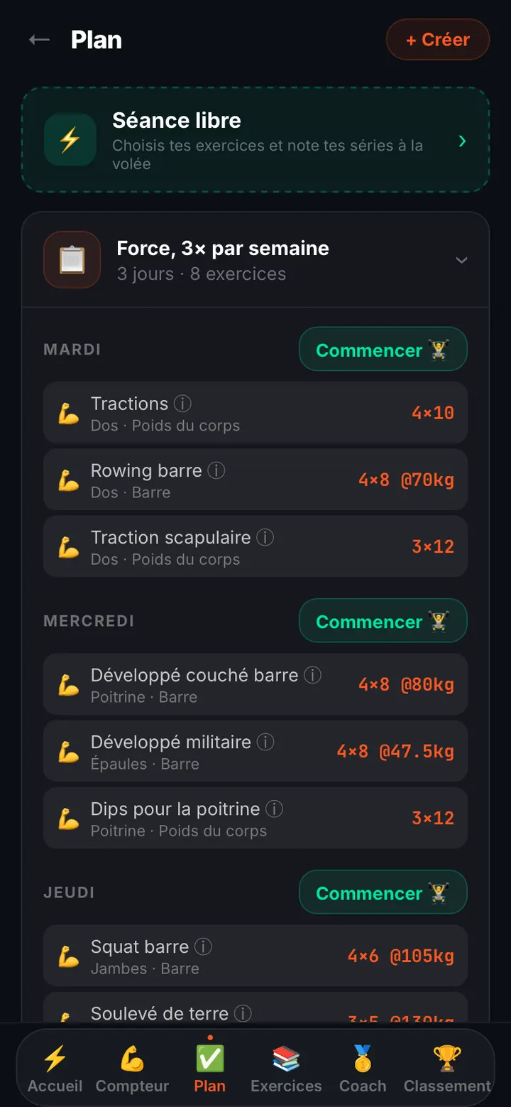 Séance d'un programme