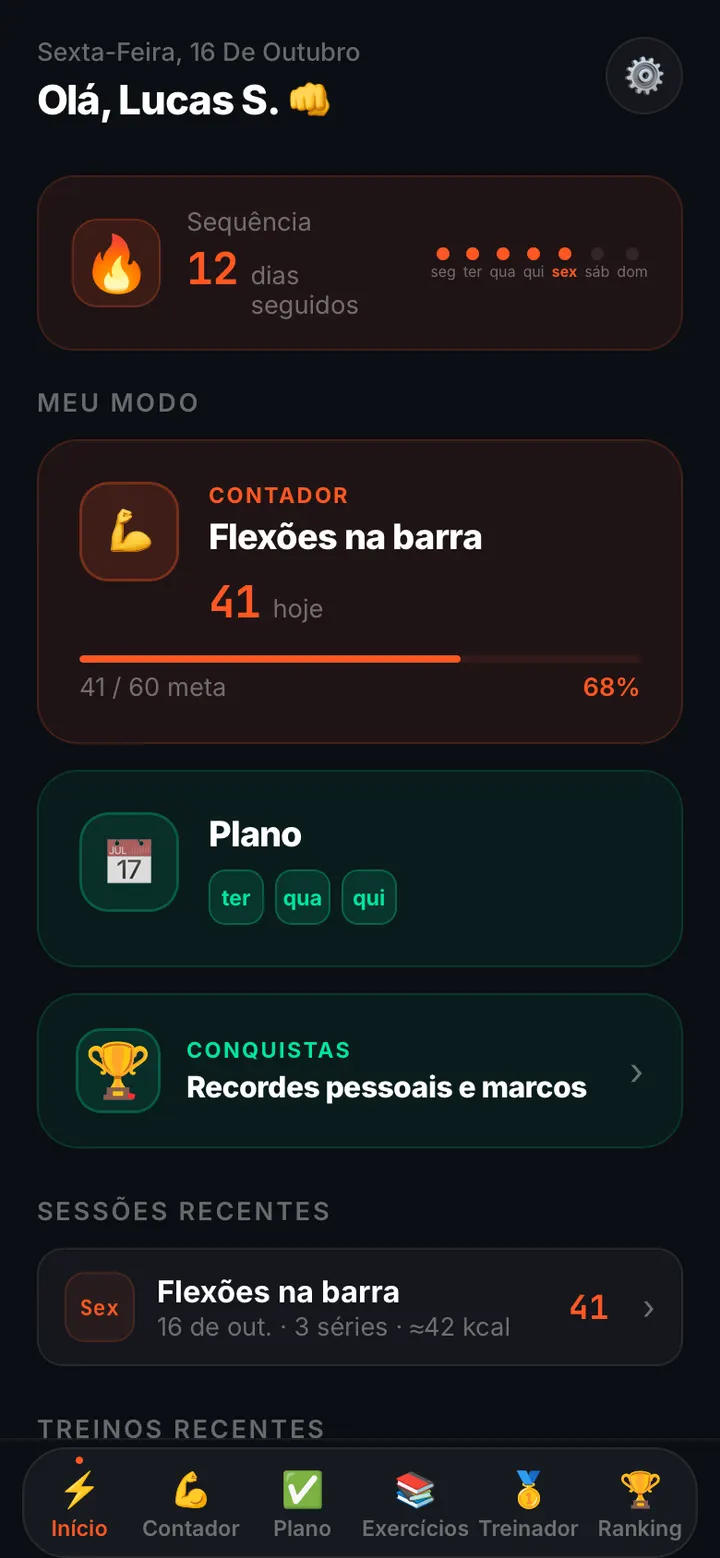 Tela inicial do app
