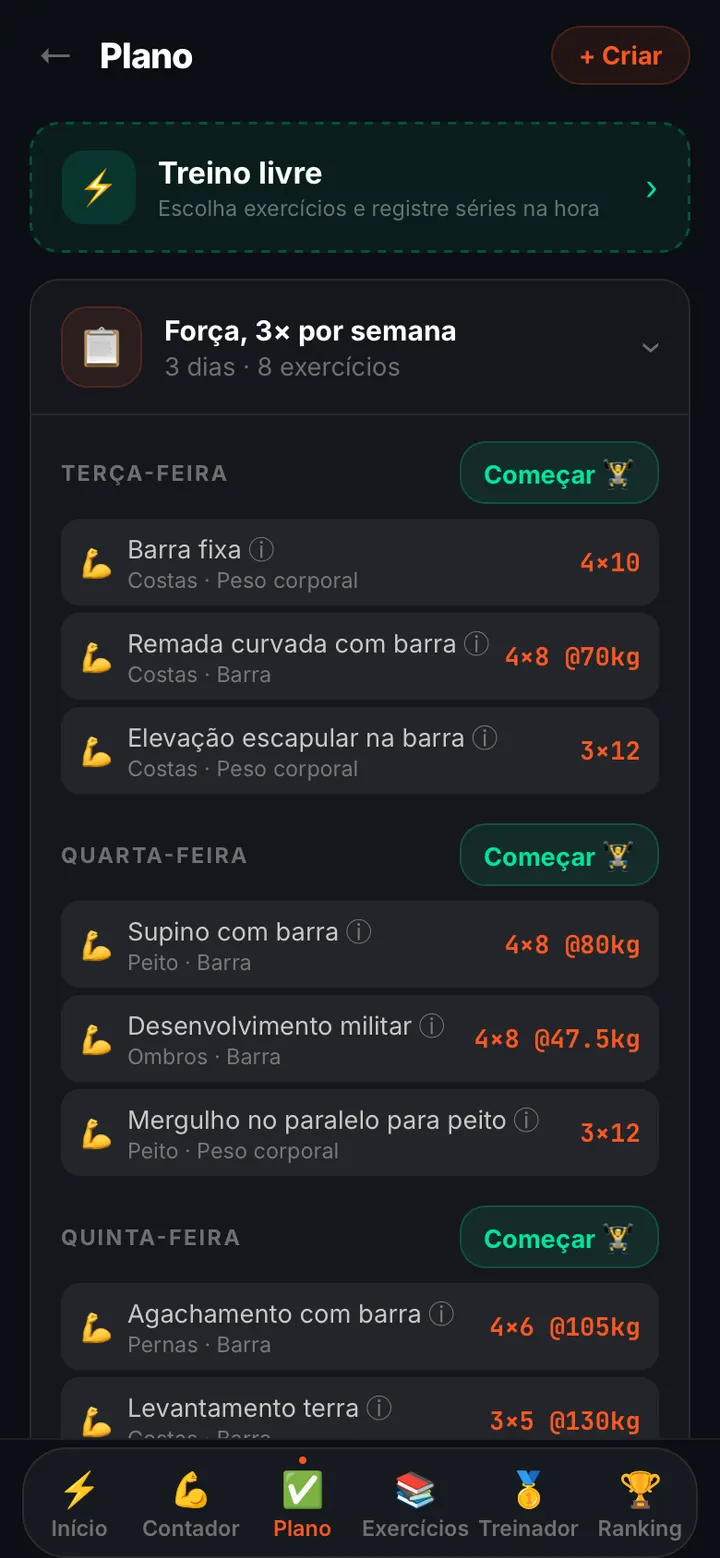 Treino de um programa
